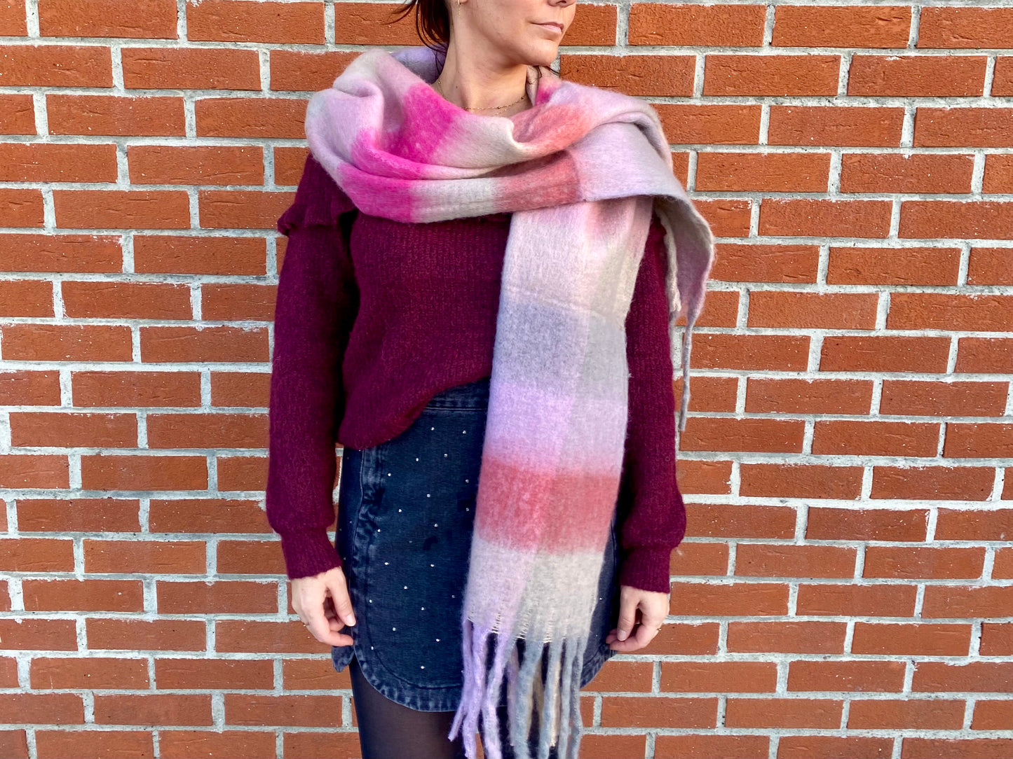 Echarpe multicolore rose