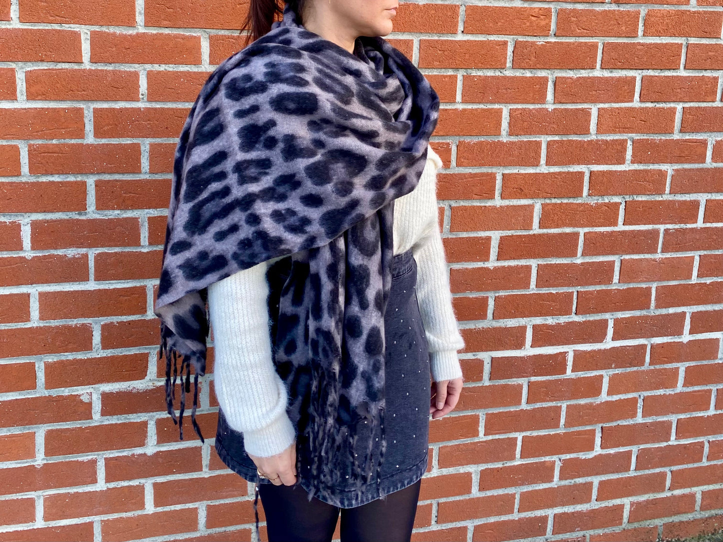 Echarpe Léopard noire