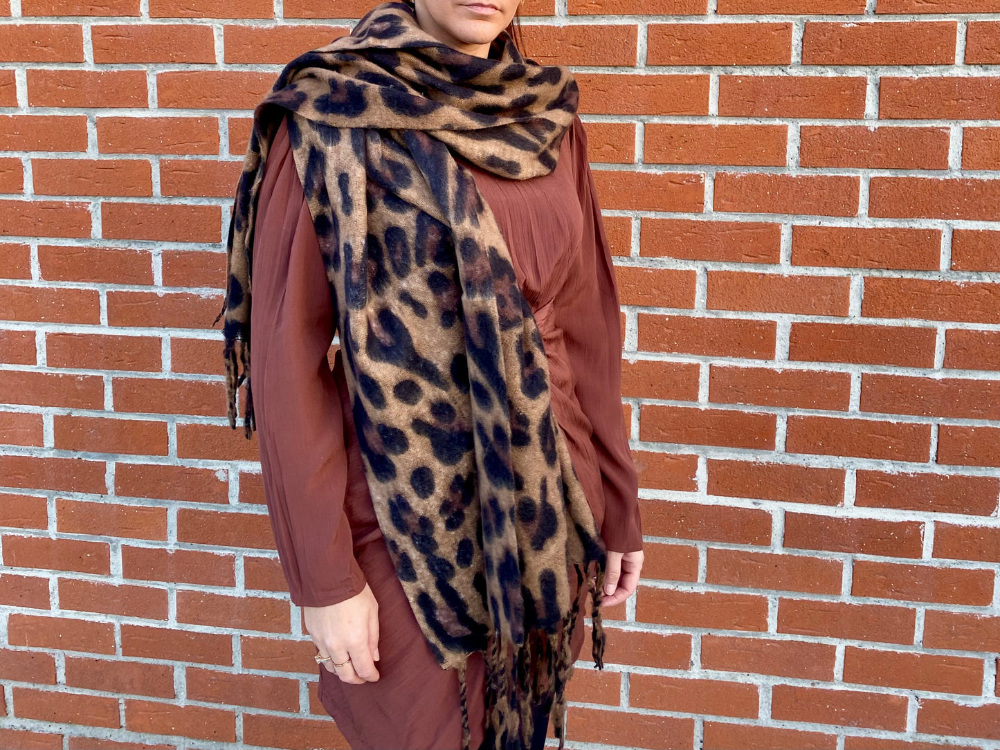 Echarpe Léopard Camel