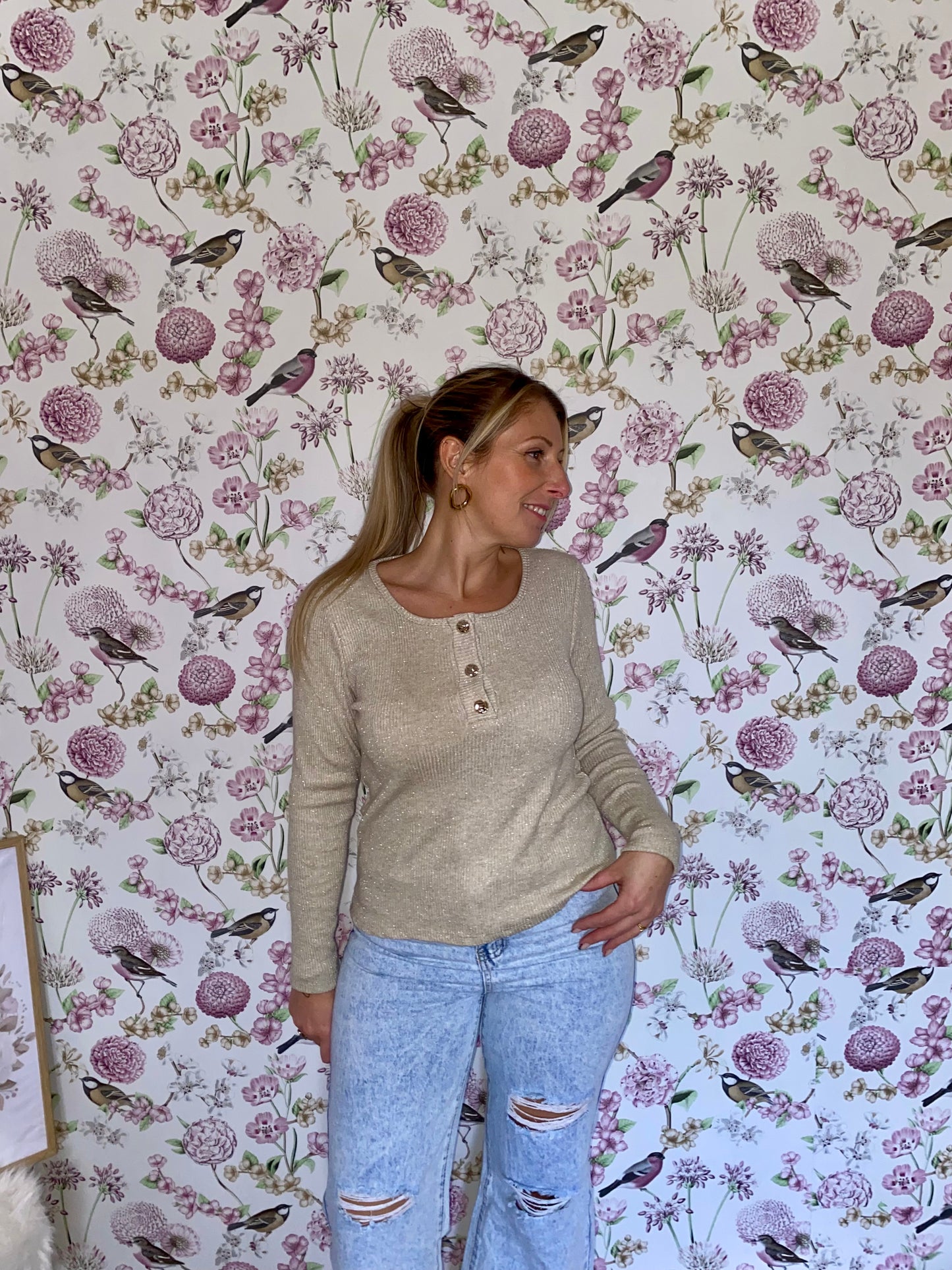 Top Lia -manches longues beige