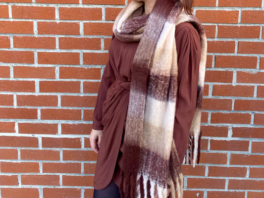 Echarpe multicolore marron