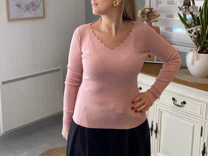 Top/ Pull côtelé