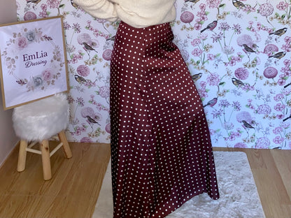 Jupe Périne - en satin à pois