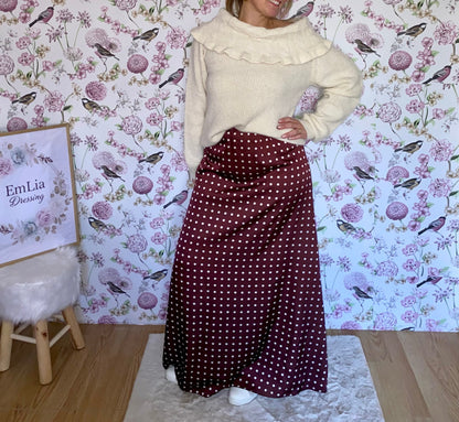 Jupe Périne - en satin à pois