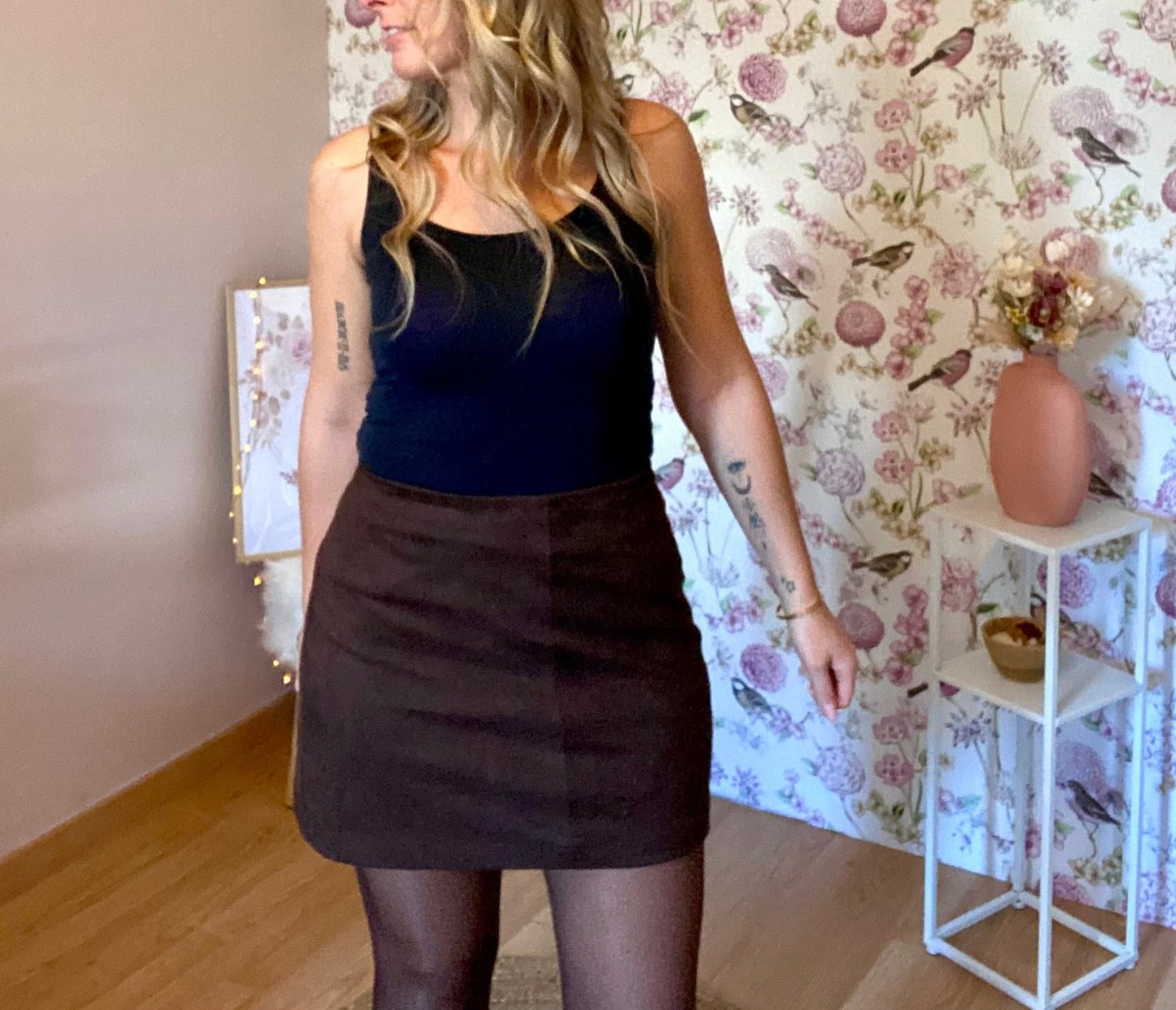 Jupe Jehanne en daim choco-Oraije