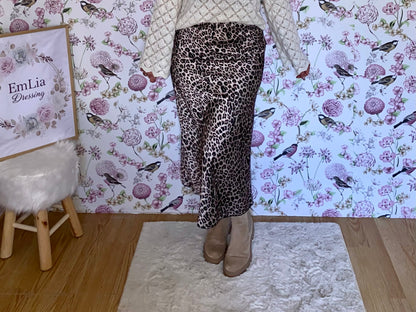 Jupe Melanie - en satin léopard