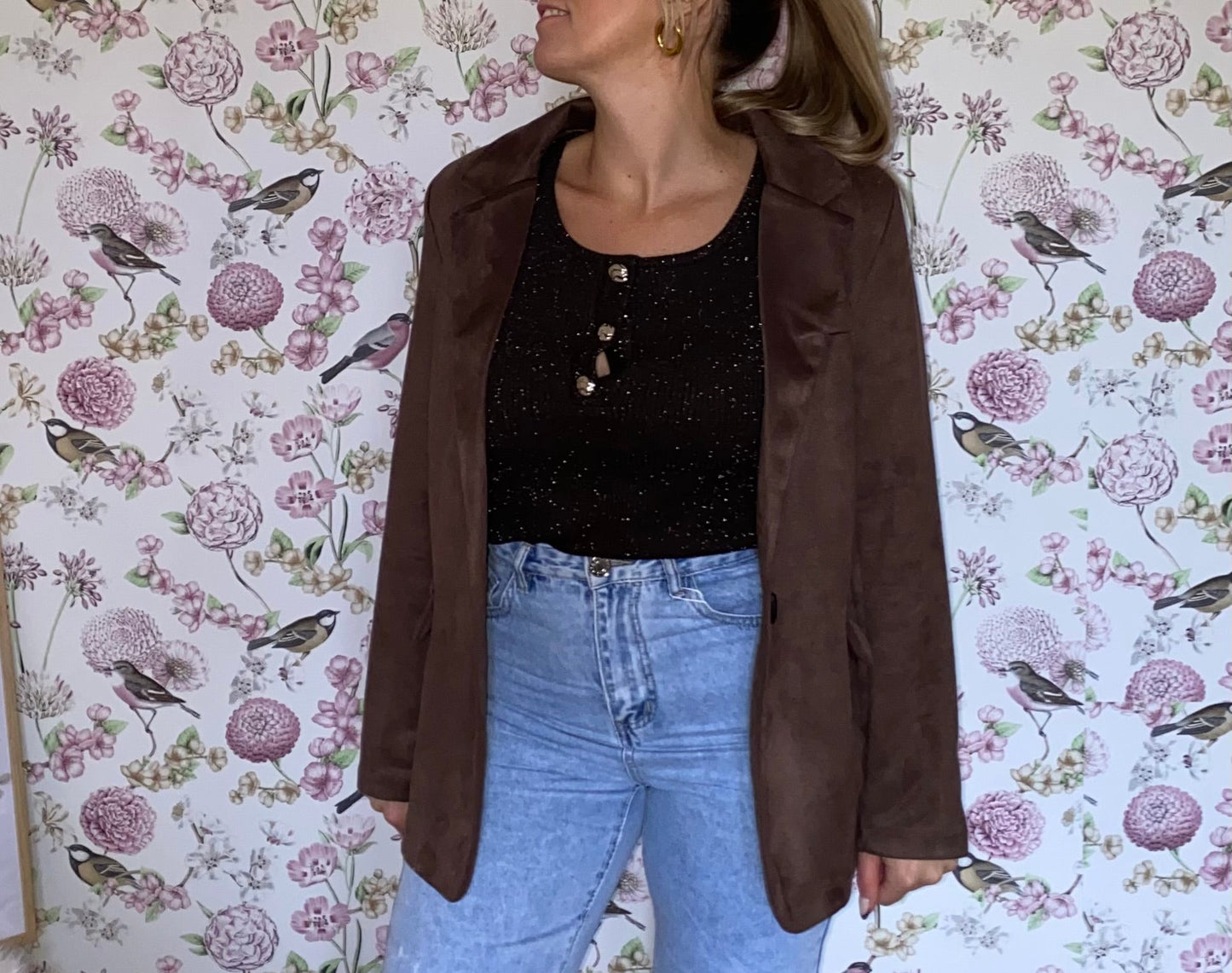 Blazer Hélène- en suédine choco