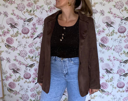 Blazer Hélène- en suédine choco