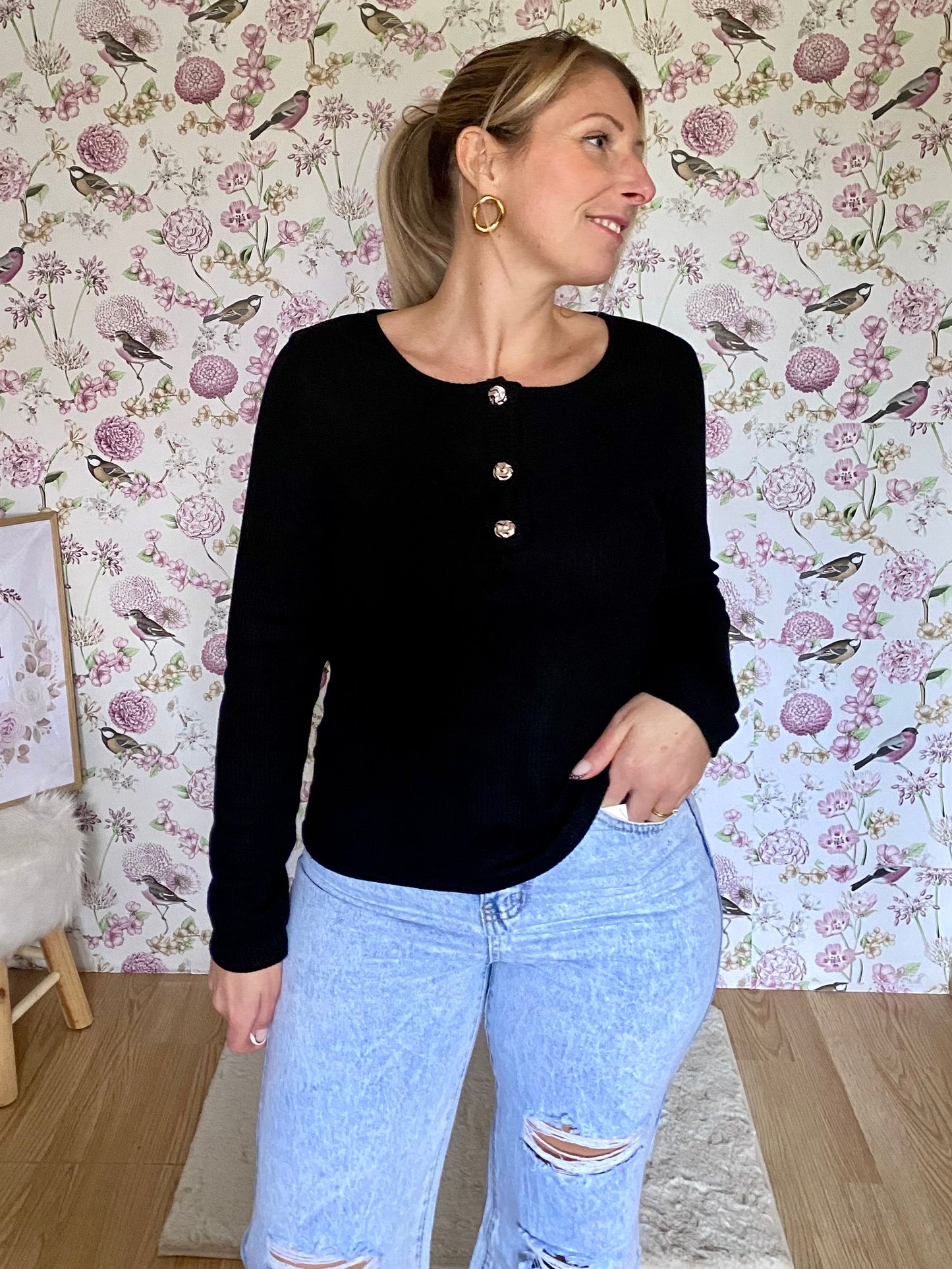 Top Lia -  manches longues Noir