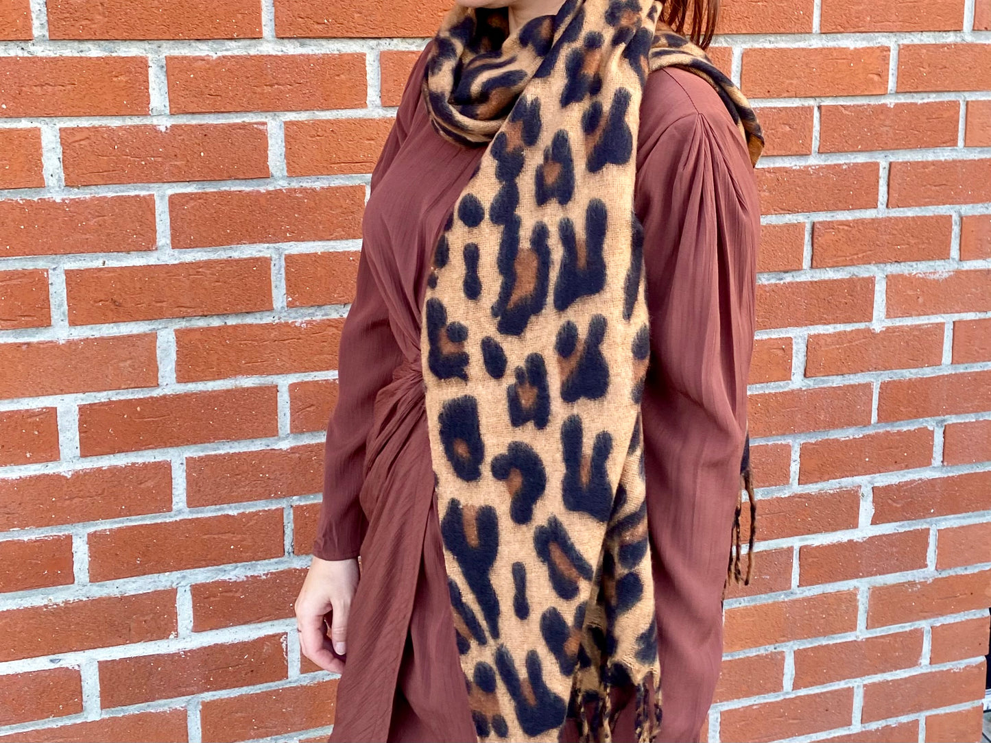 Echarpe Léopard beige